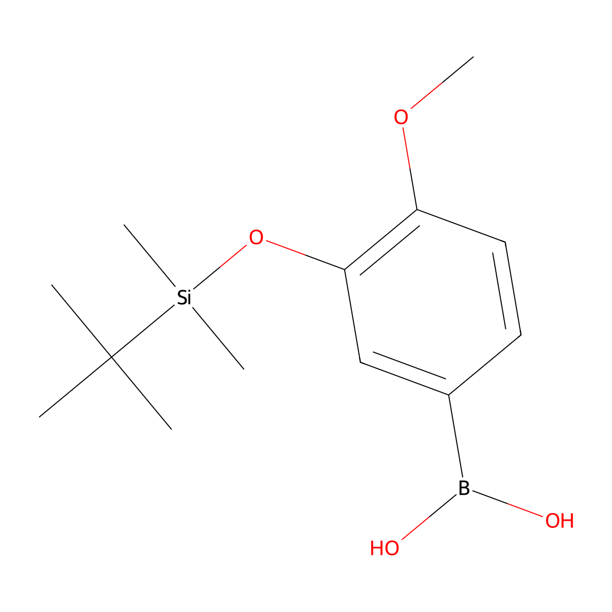 B-[3-[[(1,1-Dimethylethyl)dimethylsilyl]oxy]-4-methoxyphenyl]boronic acid molecular structure, CAS 900152-53-6