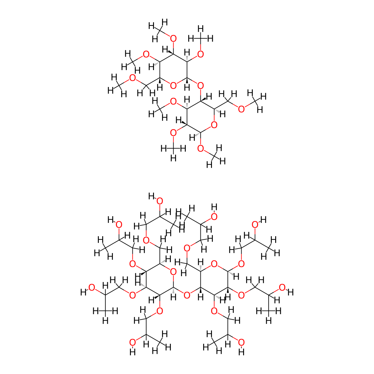 Hydroxypropylmethylcellulose molecular structure, CAS 9004-65-3