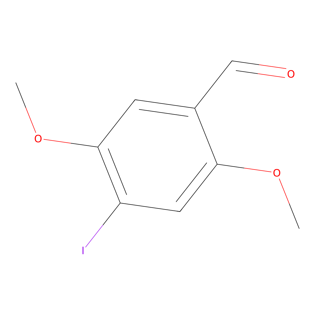 4-Iodo-2,5-dimethoxybenzaldehyde molecular structure, CAS 90064-47-4