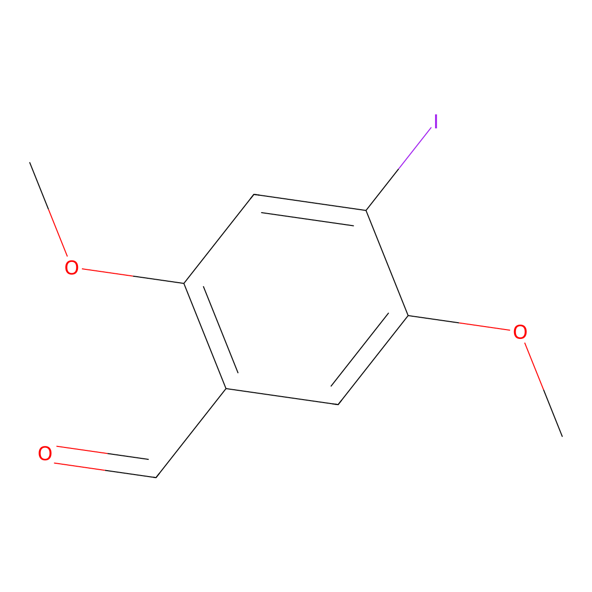 4-Iodo-2,5-dimethoxybenzaldehyde molecular structure, CAS 90064-47-4