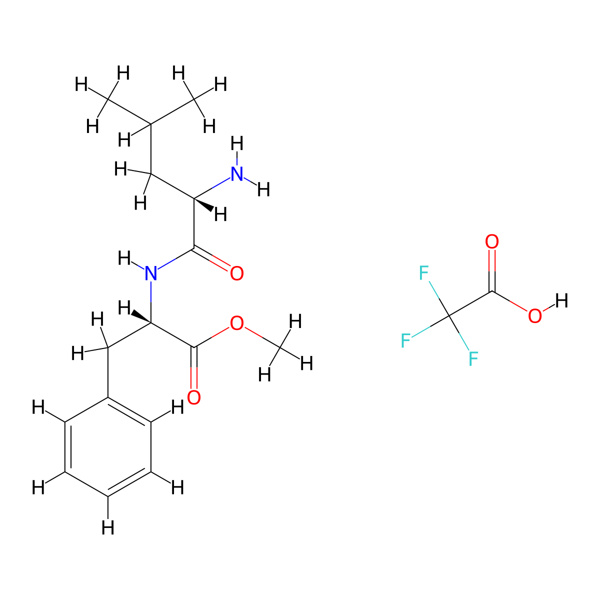 (S)-Methyl 2-((S)-2-amino-4-methylpentanamido)-3-phenylpropanoate 2,2,2-trifluoroacetate molecular structure, CAS 90072-18-7