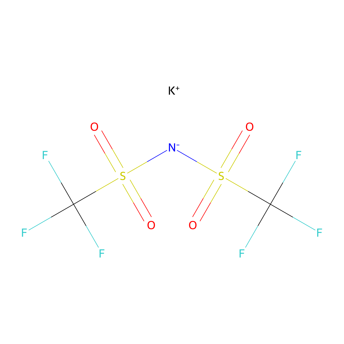 Potassium Bis(trifluoromethanesulfonyl)imide molecular structure, CAS 90076-67-8