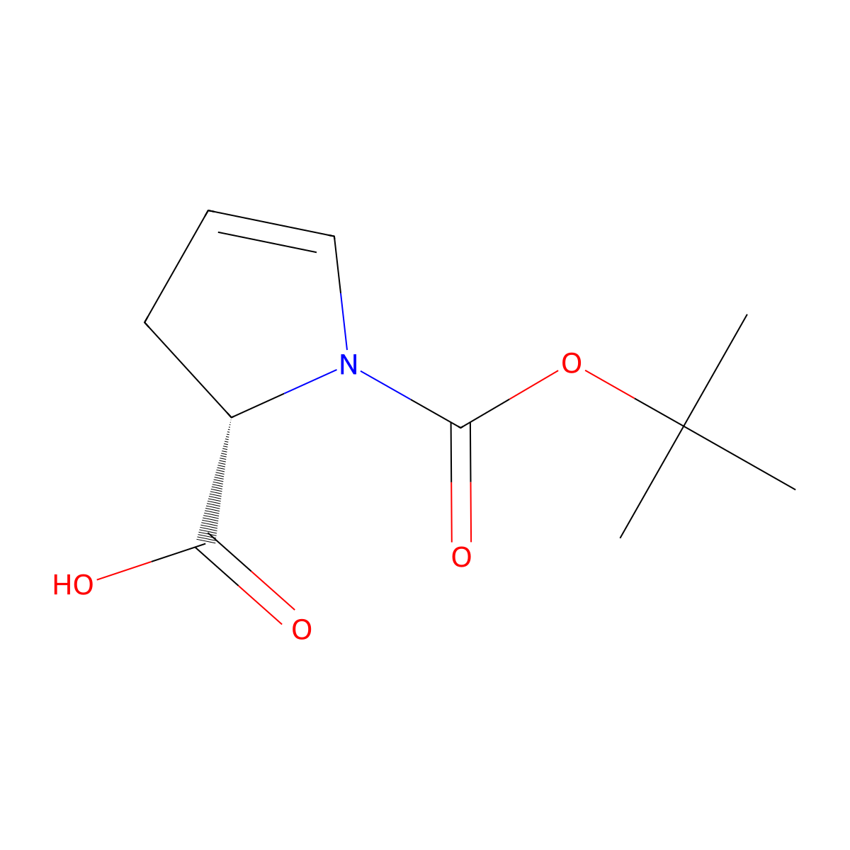 (2S)-1-(tert-Butoxycarbonyl)-2,3-dihydro-1H-pyrrole-2-carboxylic acid molecular structure, CAS 90104-21-5