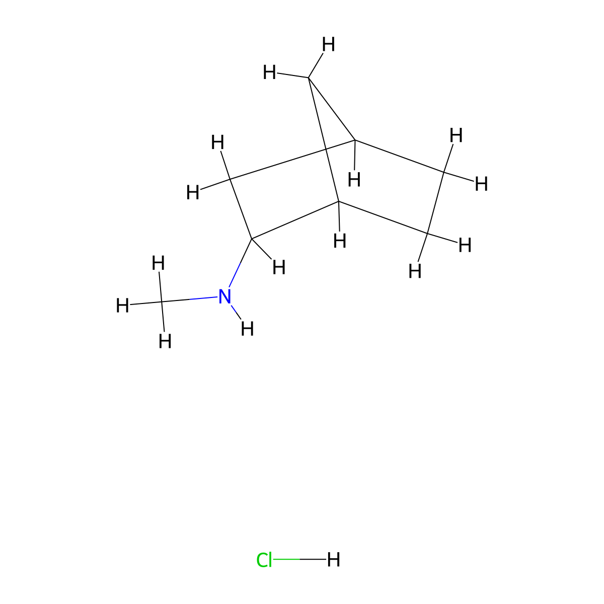 Bicyclo(2.2.1)heptan-2-amine, N-methyl-, hydrochloride (1:1) molecular structure, CAS 90203-82-0