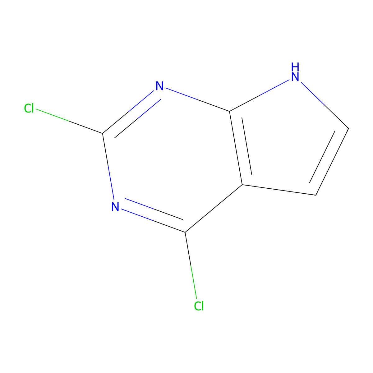 2,4-Dichloro-7H-pyrrolo[2,3-d]pyrimidine molecular structure, CAS 90213-66-4
