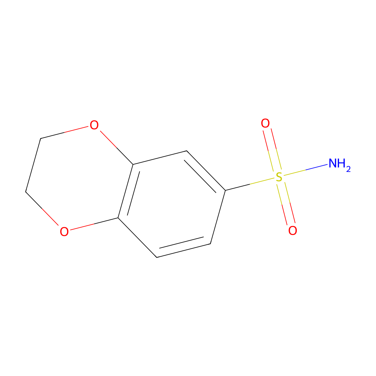 2,3-Dihydro-1,4-benzodioxine-6-sulfonamide molecular structure, CAS 90222-81-4