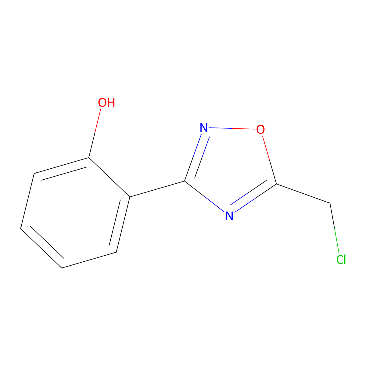 2-(5-(Chloromethyl)-1,2,4-oxadiazol-3-yl)phenol molecular structure, CAS 90272-96-1