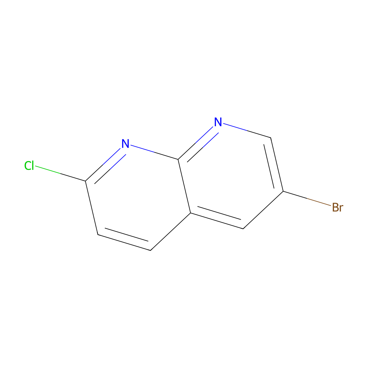 6-Bromo-2-chloro-1,8-naphthyridine molecular structure, CAS 902837-40-5