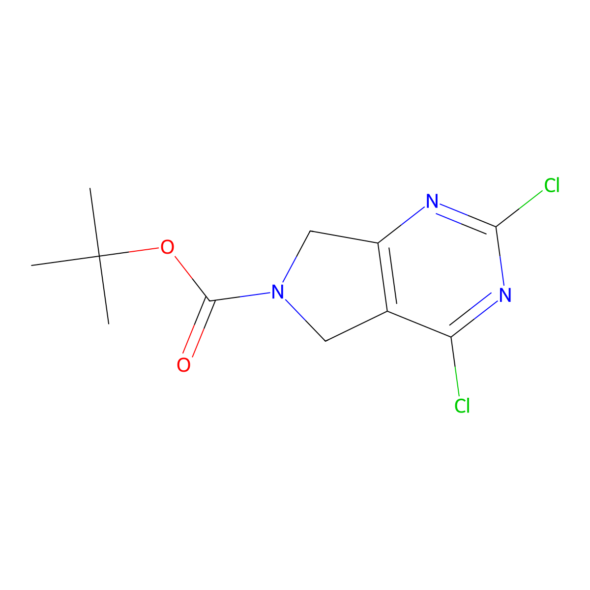 tert-Butyl 2,4-dichloro-5,7-dihydro-6H-pyrrolo(3,4-d)pyrimidine-6-carboxylate molecular structure, CAS 903129-71-5