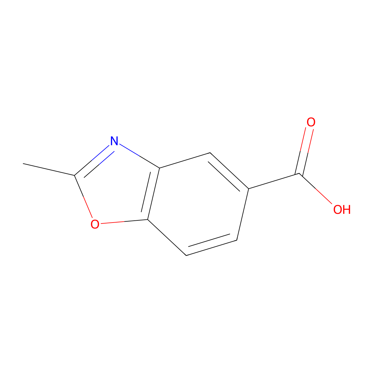 2-Methyl-1,3-benzoxazole-5-carboxylic acid molecular structure, CAS 90322-32-0