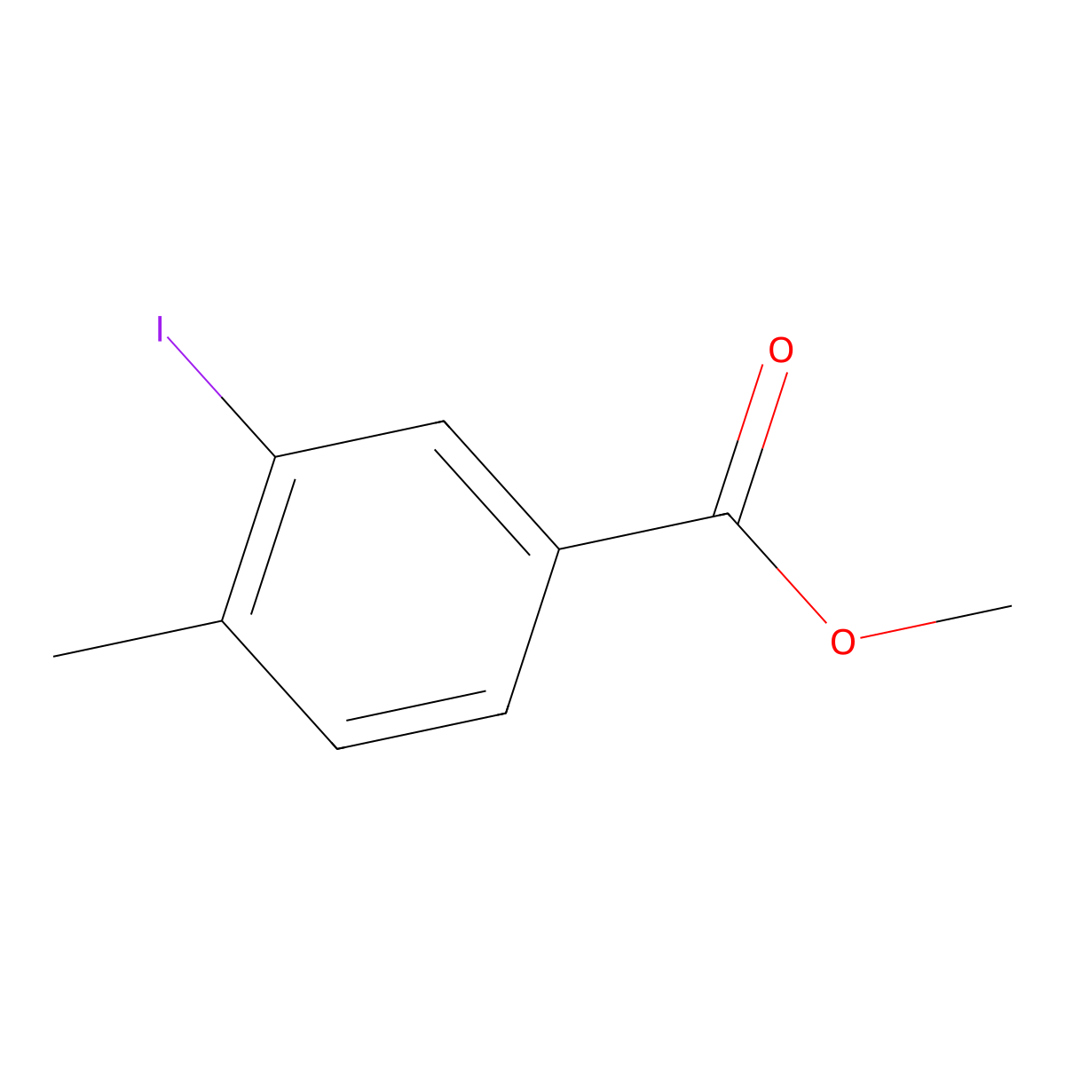 Methyl 3-iodo-4-methylbenzoate molecular structure, CAS 90347-66-3