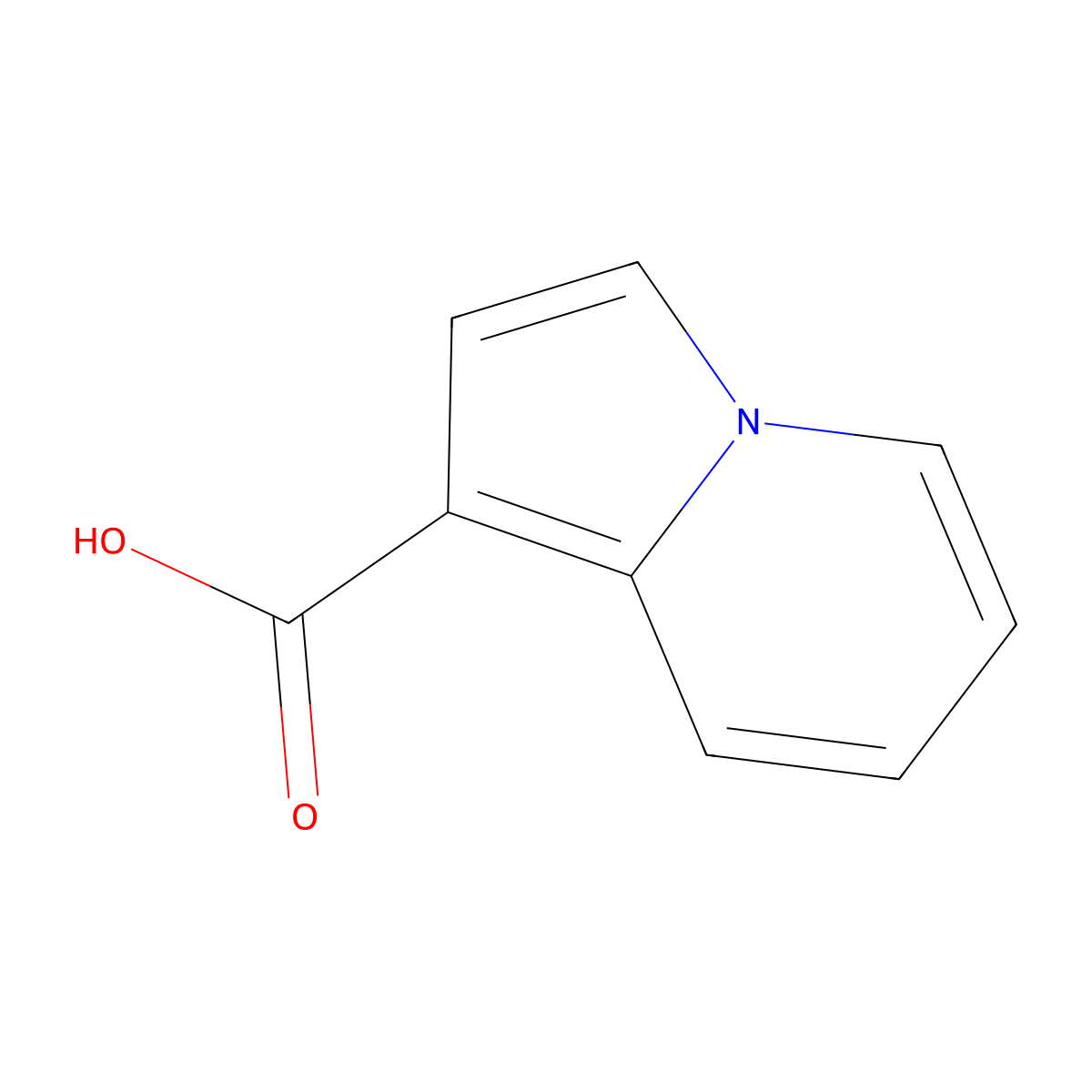 Indolizine-1-carboxylic acid molecular structure, CAS 90347-97-0