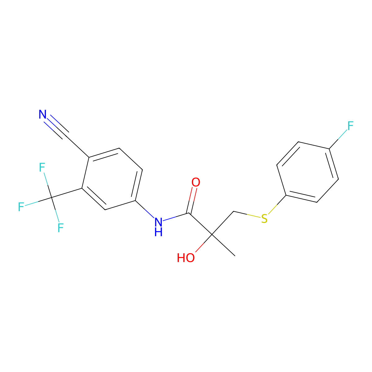 Bicalutamide sulfide molecular structure, CAS 90356-78-8