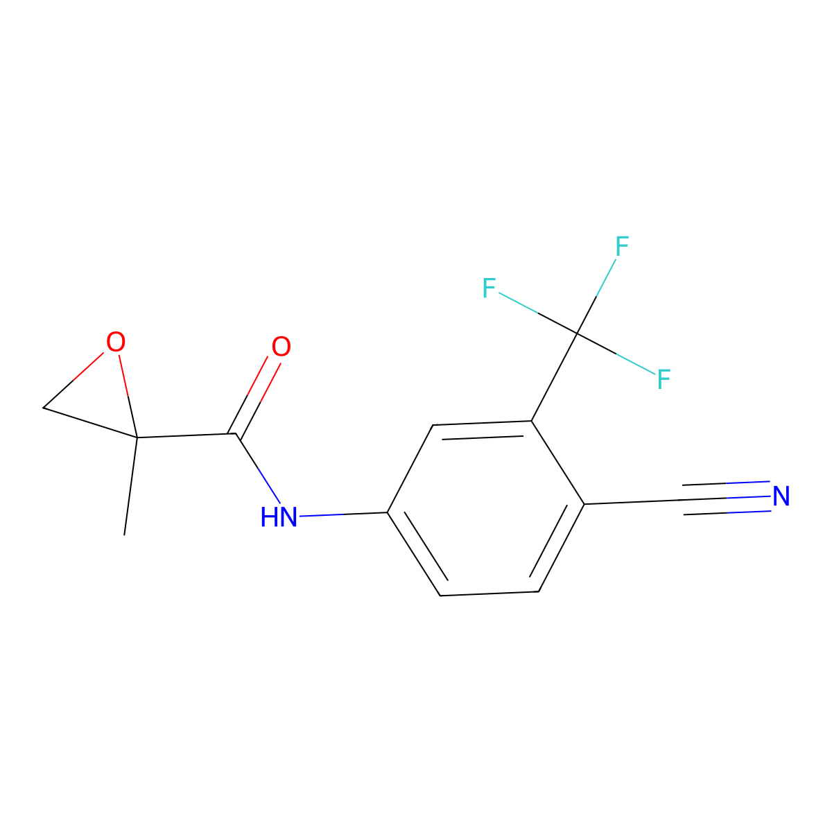 N-[4-Cyano-3-(trifluoromethyl)phenyl]-2-methyloxirane-2-carboxamide molecular structure, CAS 90357-51-0