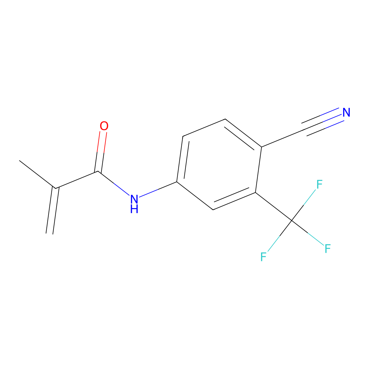 N-[4-Cyano-3-(trifluoromethyl)phenyl]-2-methylprop-2-enamide molecular structure, CAS 90357-53-2