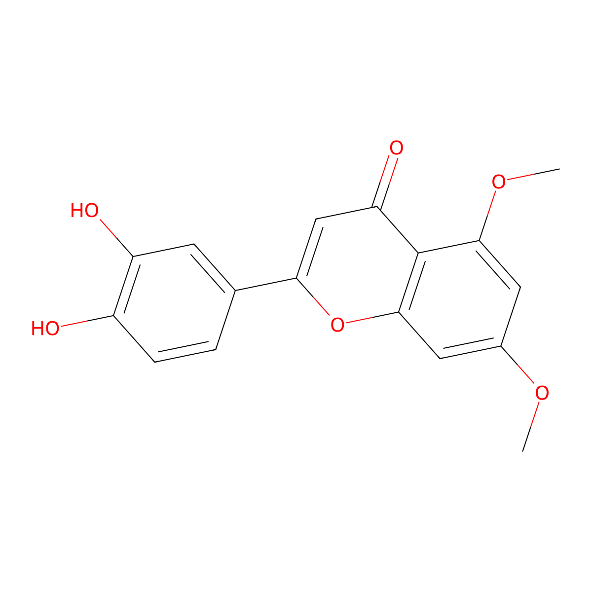 2-(3,4-Dihydroxyphenyl)-5,7-dimethoxy-4H-1-benzopyran-4-one molecular structure, CAS 90363-40-9