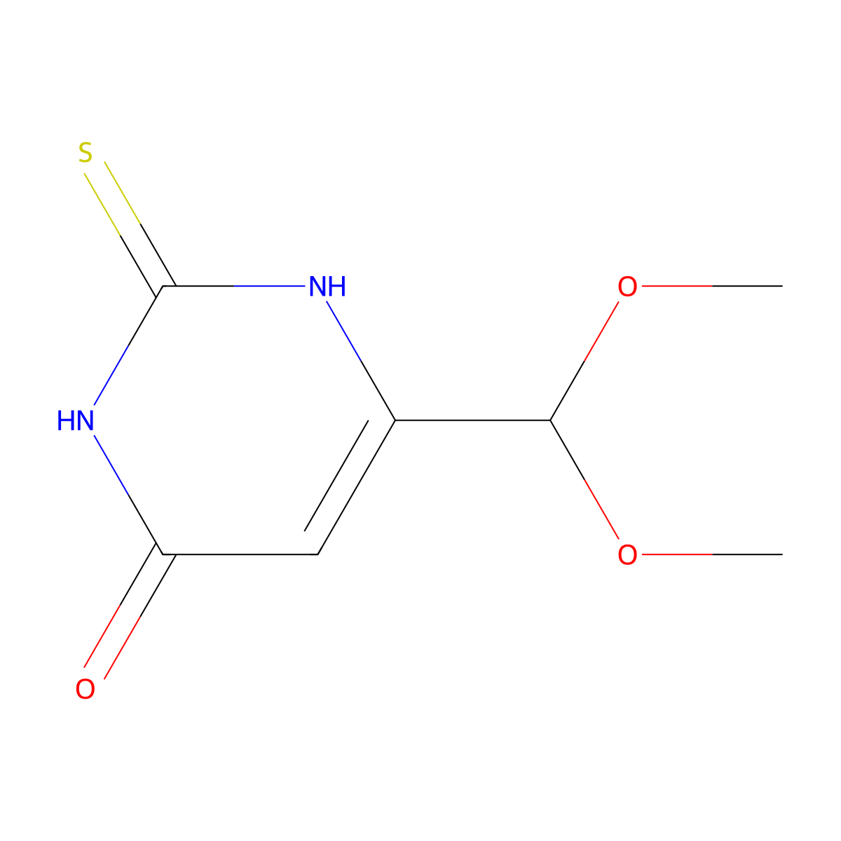 6-(Dimethoxymethyl)-2-mercaptopyrimidin-4-OL molecular structure, CAS 90370-38-0