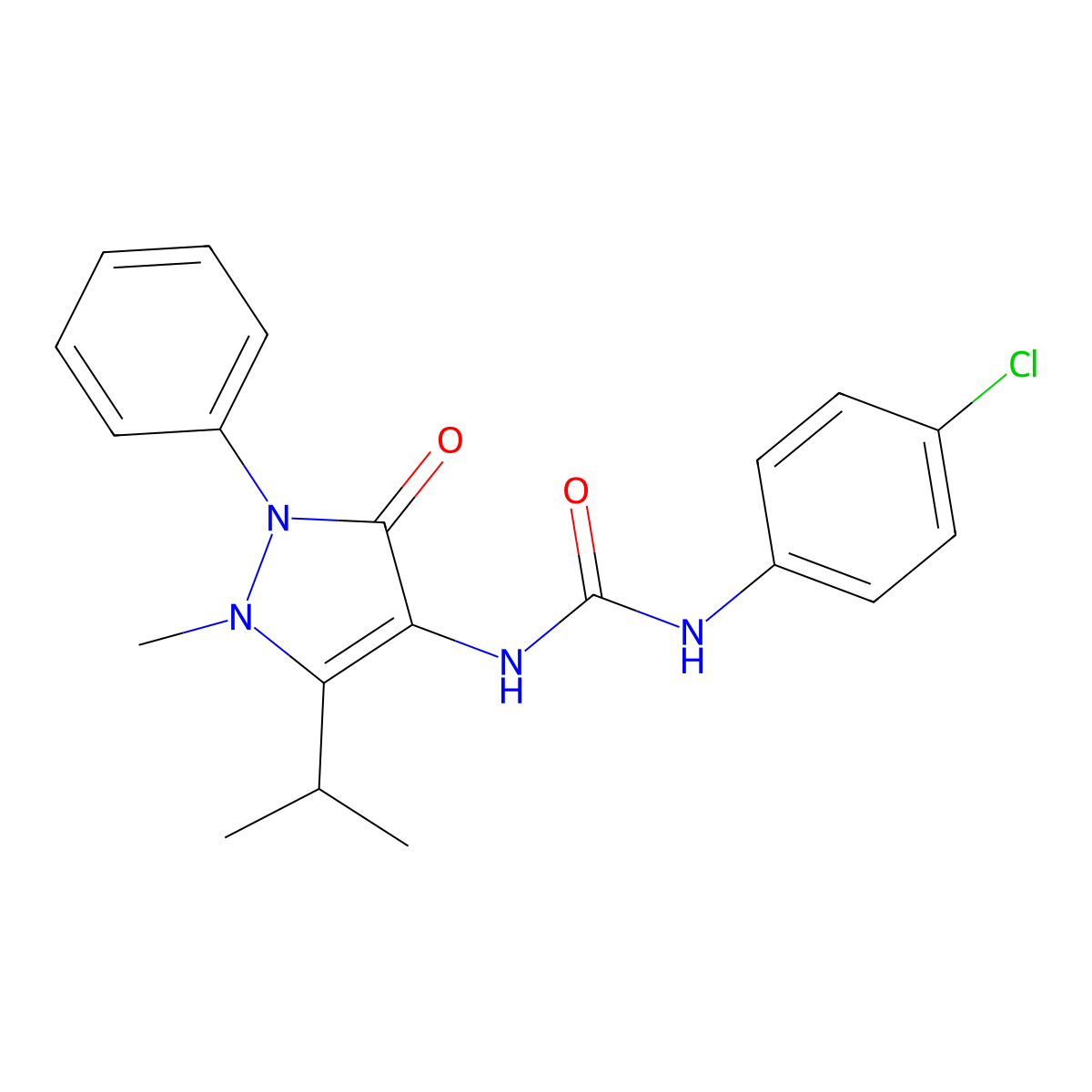 3-(4-Chlorophenyl)-1-(1-methyl-3-oxo-2-phenyl-5-propan-2-ylpyrazol-4-yl)urea molecular structure, CAS 903895-98-7