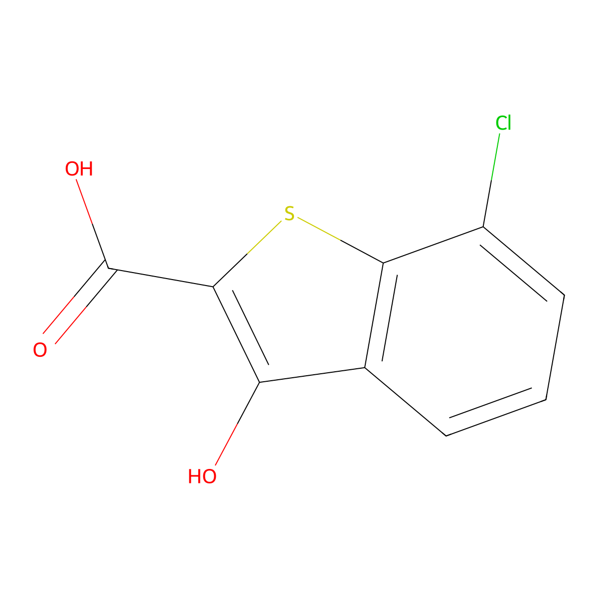 7-Chloro-3-hydroxybenzo[b]thiophene-2-carboxylic acid molecular structure, CAS 90407-11-7
