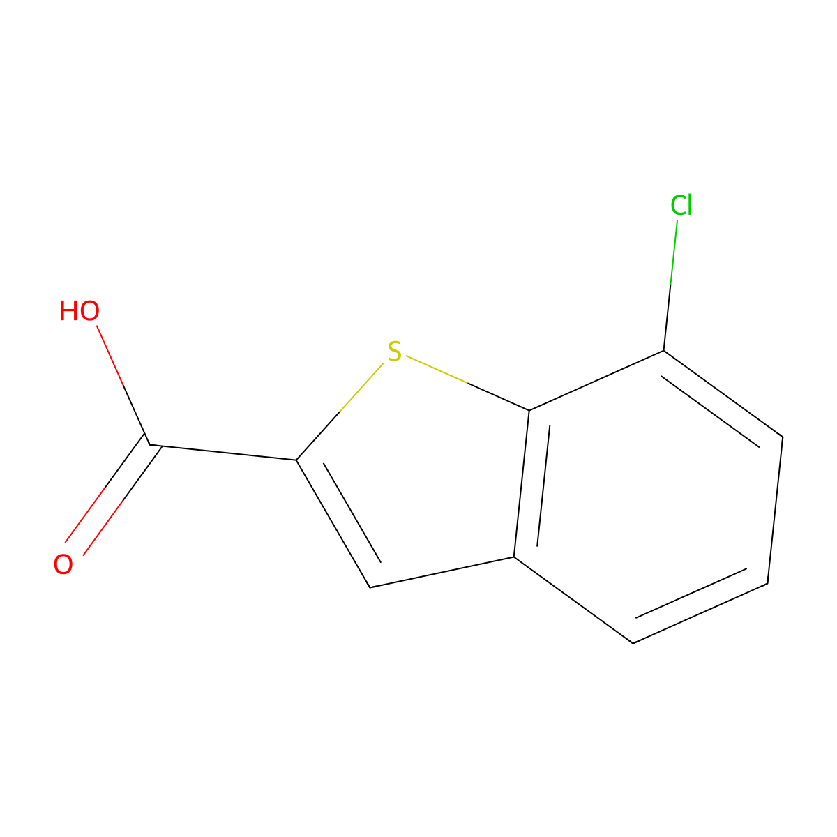 7-Chloro-1-benzothiophene-2-carboxylic acid molecular structure, CAS 90407-16-2