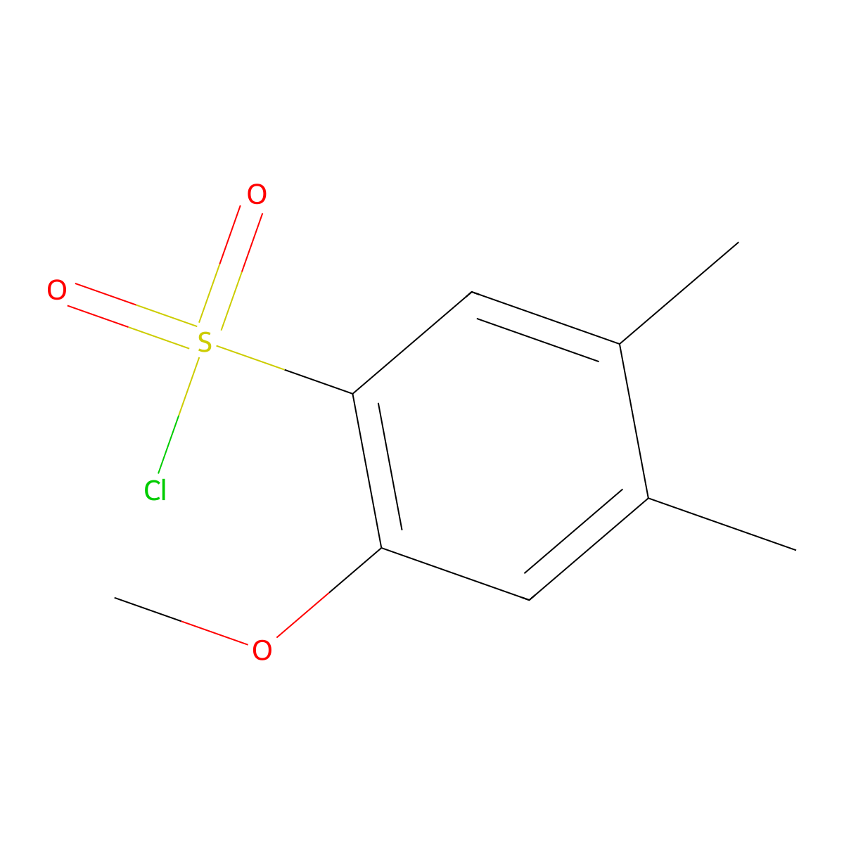 2-Methoxy-4,5-dimethylbenzenesulfonyl chloride molecular structure, CAS 90416-52-7
