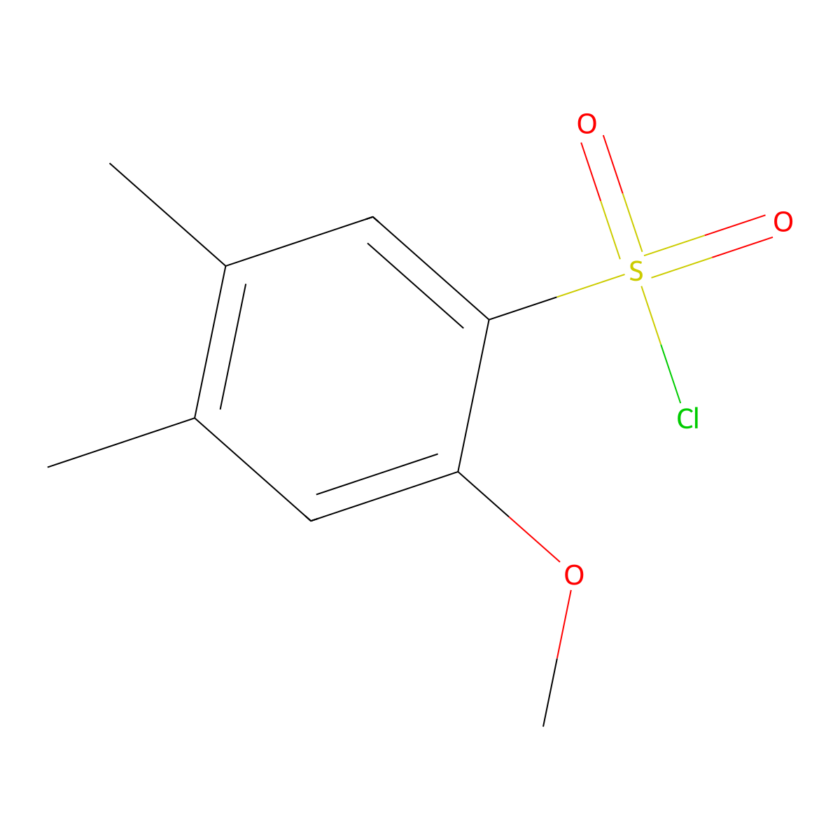 2-Methoxy-4,5-dimethylbenzenesulfonyl chloride molecular structure, CAS 90416-52-7