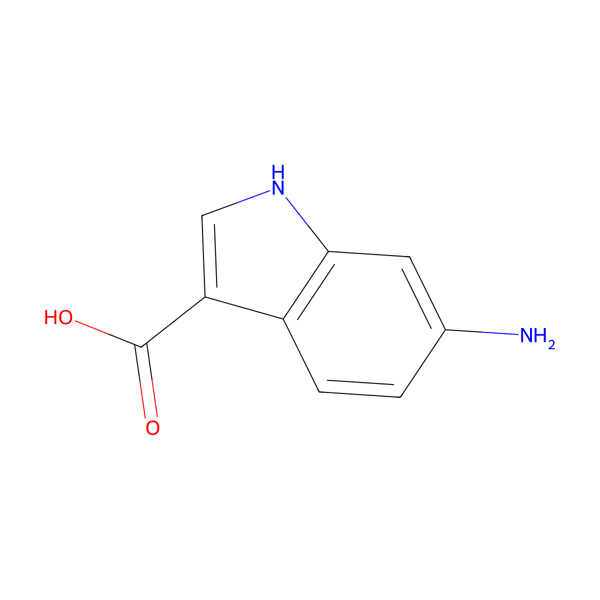 6-Amino-1h-indole-3-carboxylic acid molecular structure, CAS 90417-29-1