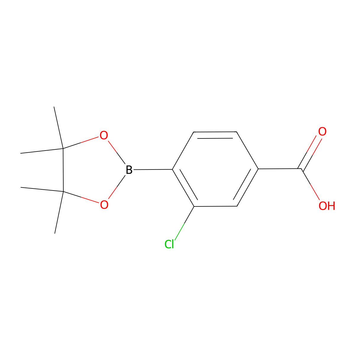 3-Chloro-4-(tetramethyl-1,3,2-dioxaborolan-2-yl)benzoic acid molecular structure, CAS 904310-72-1