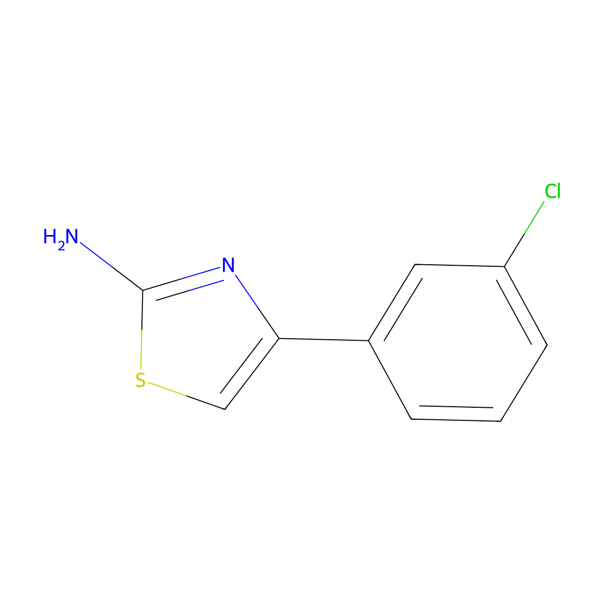 4-(3-Chlorophenyl)thiazol-2-amine molecular structure, CAS 90533-23-6