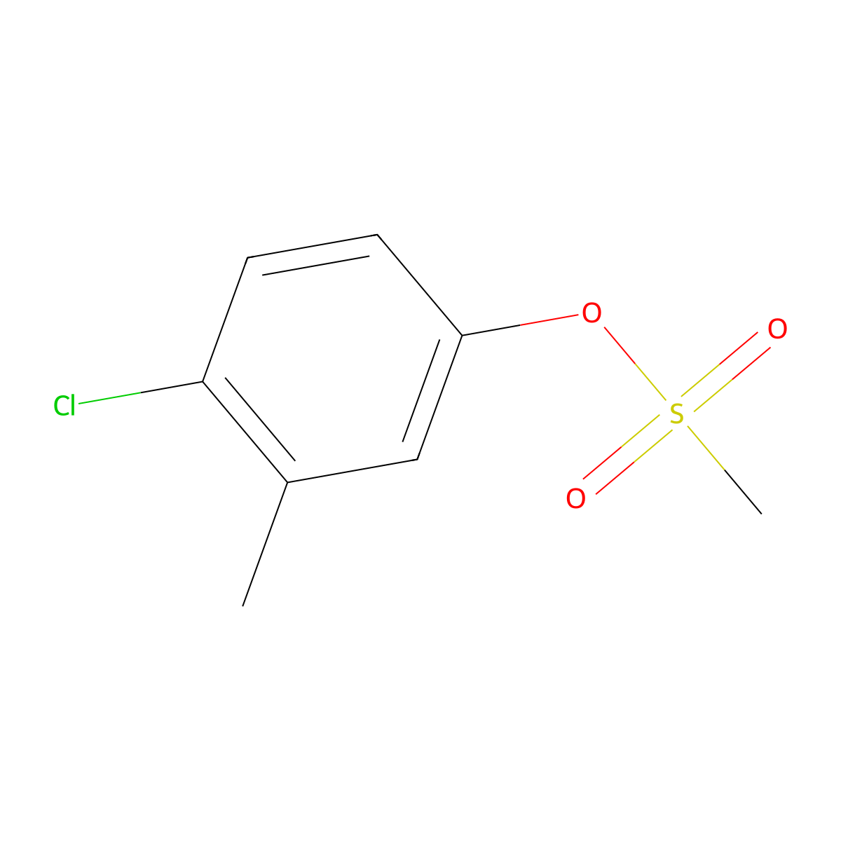 4-Chloro-3-methylphenyl methanesulfonate molecular structure, CAS 90555-52-5