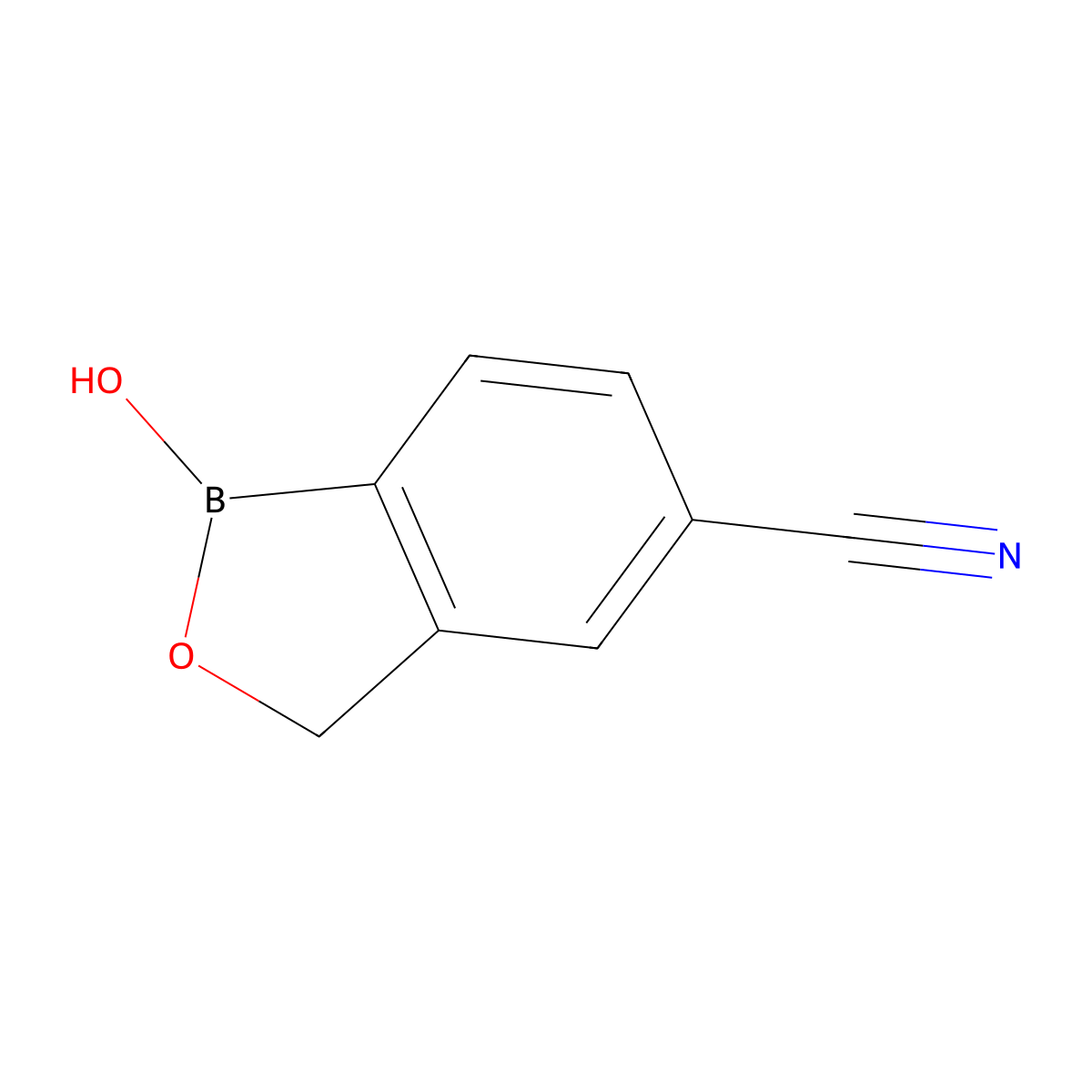 1-Hydroxy-1,3-dihydro-2,1-benzoxaborole-5-carbonitrile molecular structure, CAS 905710-80-7