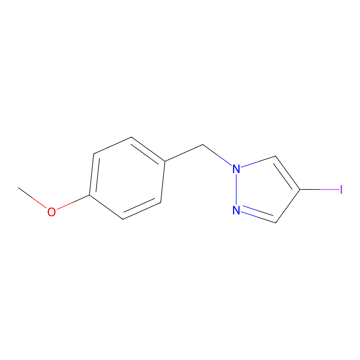 4-iodo-1-[(4-methoxyphenyl)methyl]-1H-pyrazole molecular structure, CAS 905751-58-8