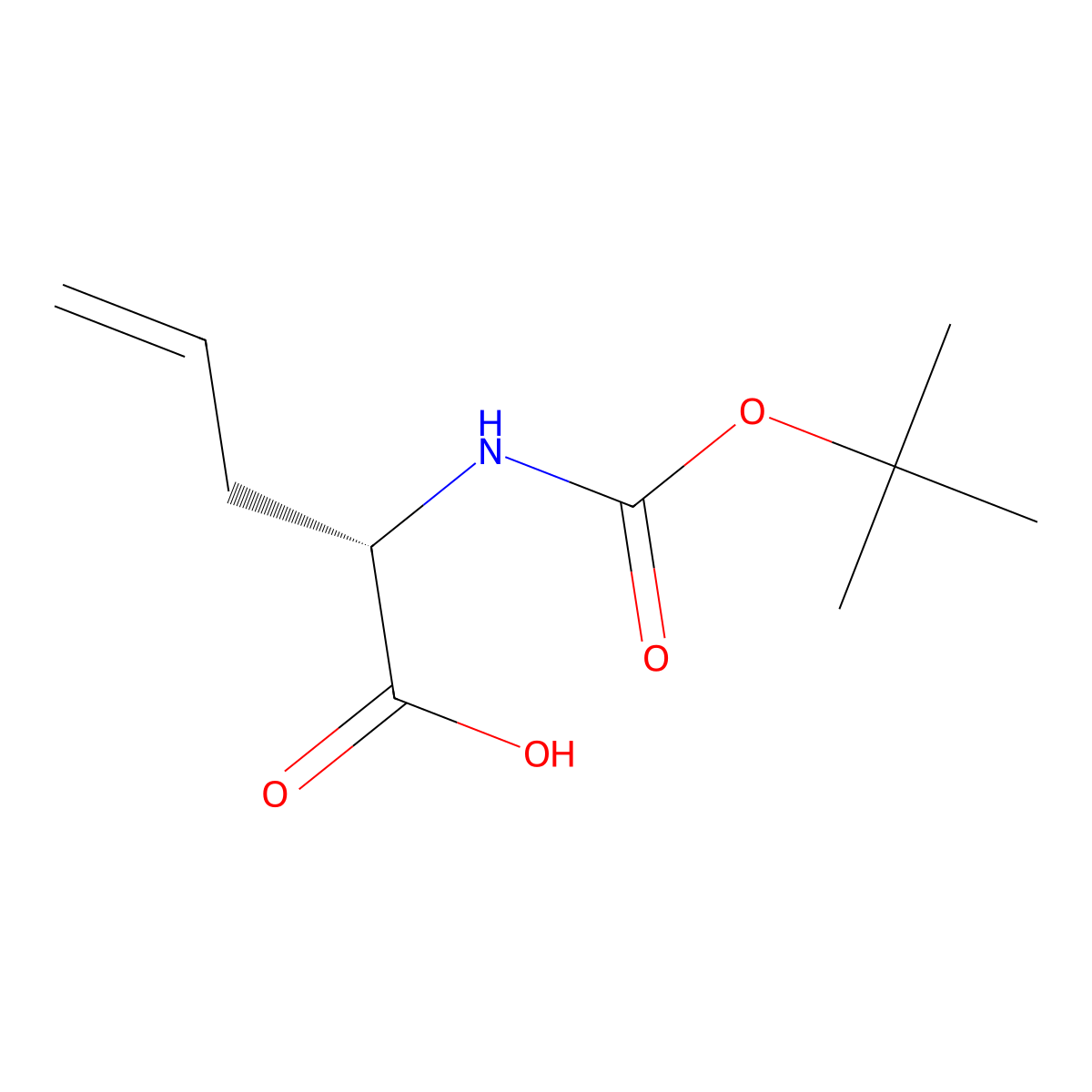 (2S)-2-(((tert-butoxy)carbonyl)amino)pent-4-enoic acid molecular structure, CAS 90600-20-7