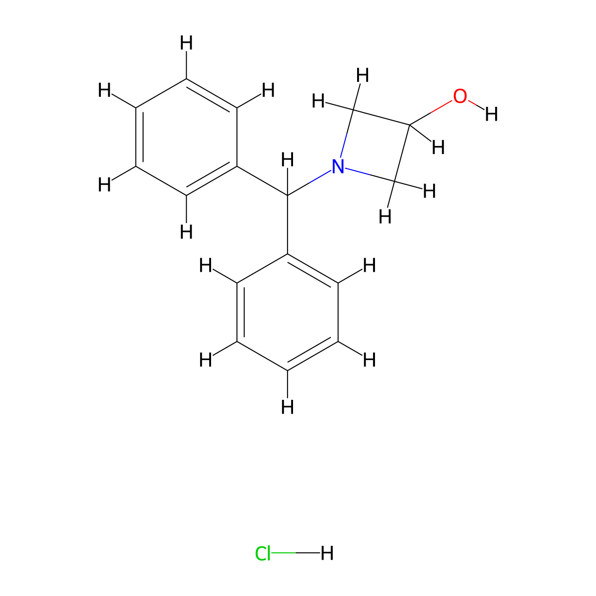 1-benzhydrylazetidin-3-ol Hydrochloride molecular structure, CAS 90604-02-7
