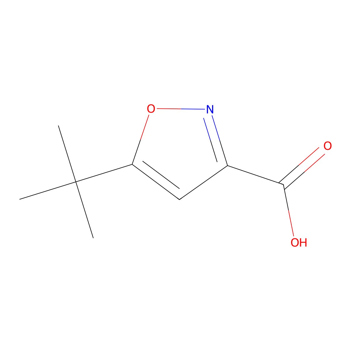 5-tert-Butyl-1,2-oxazole-3-carboxylic acid molecular structure, CAS 90607-21-9