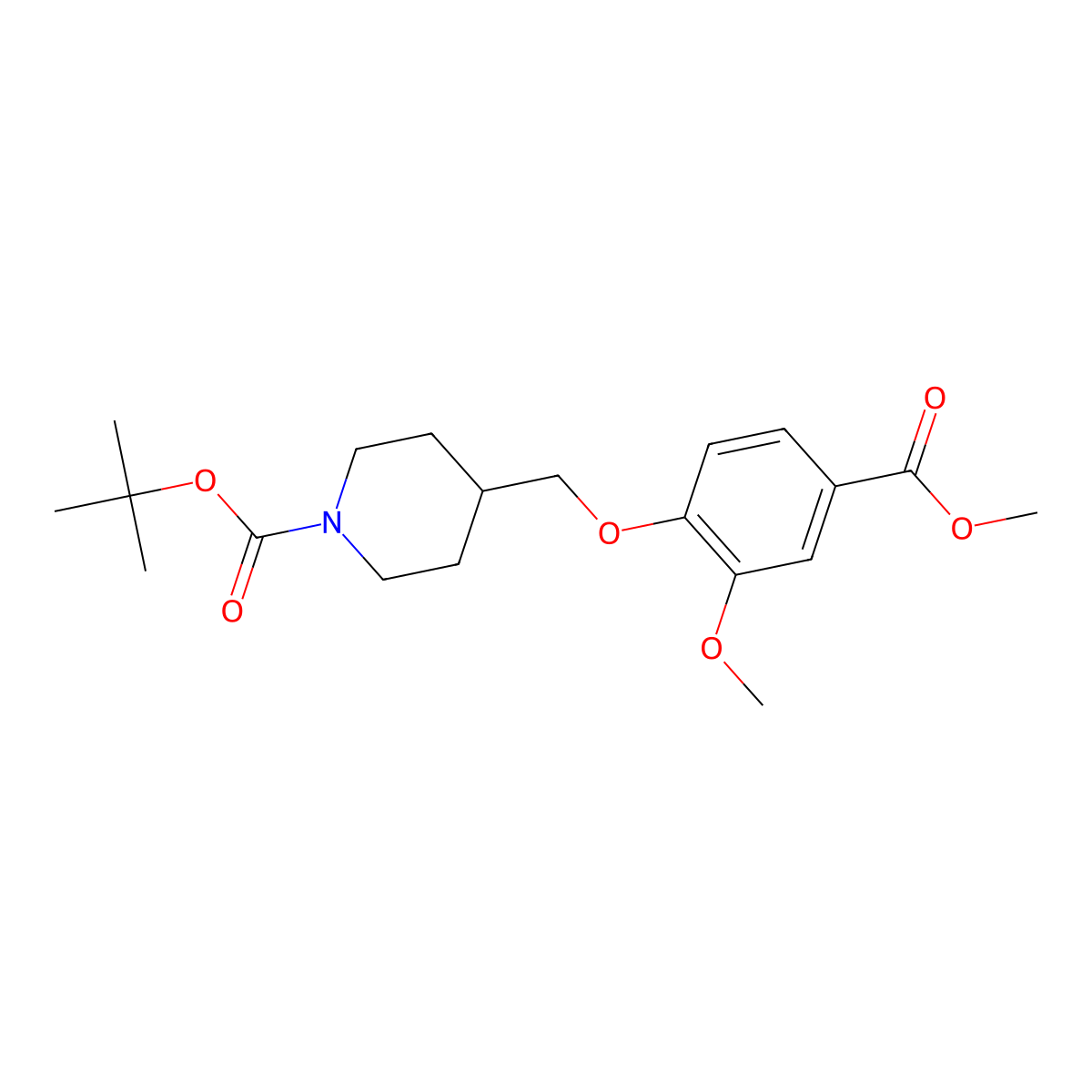 Tert-butyl 4-[2-methoxy-4-(methoxycarbonyl)phenoxymethyl]piperidine-1-carboxylate molecular structure, CAS 906565-52-4