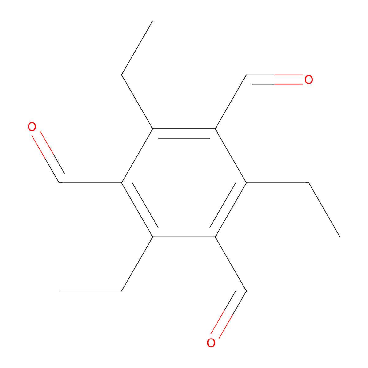 2,4,6-Triethylbenzene-1,3,5-tricarbaldehyde molecular structure, CAS 906565-55-7