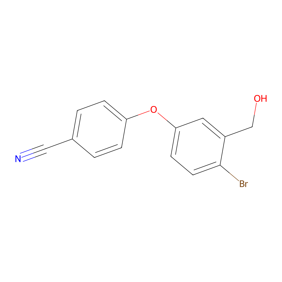 4-(4-Bromo-3-(hydroxymethyl)phenoxy)benzonitrile molecular structure, CAS 906673-45-8