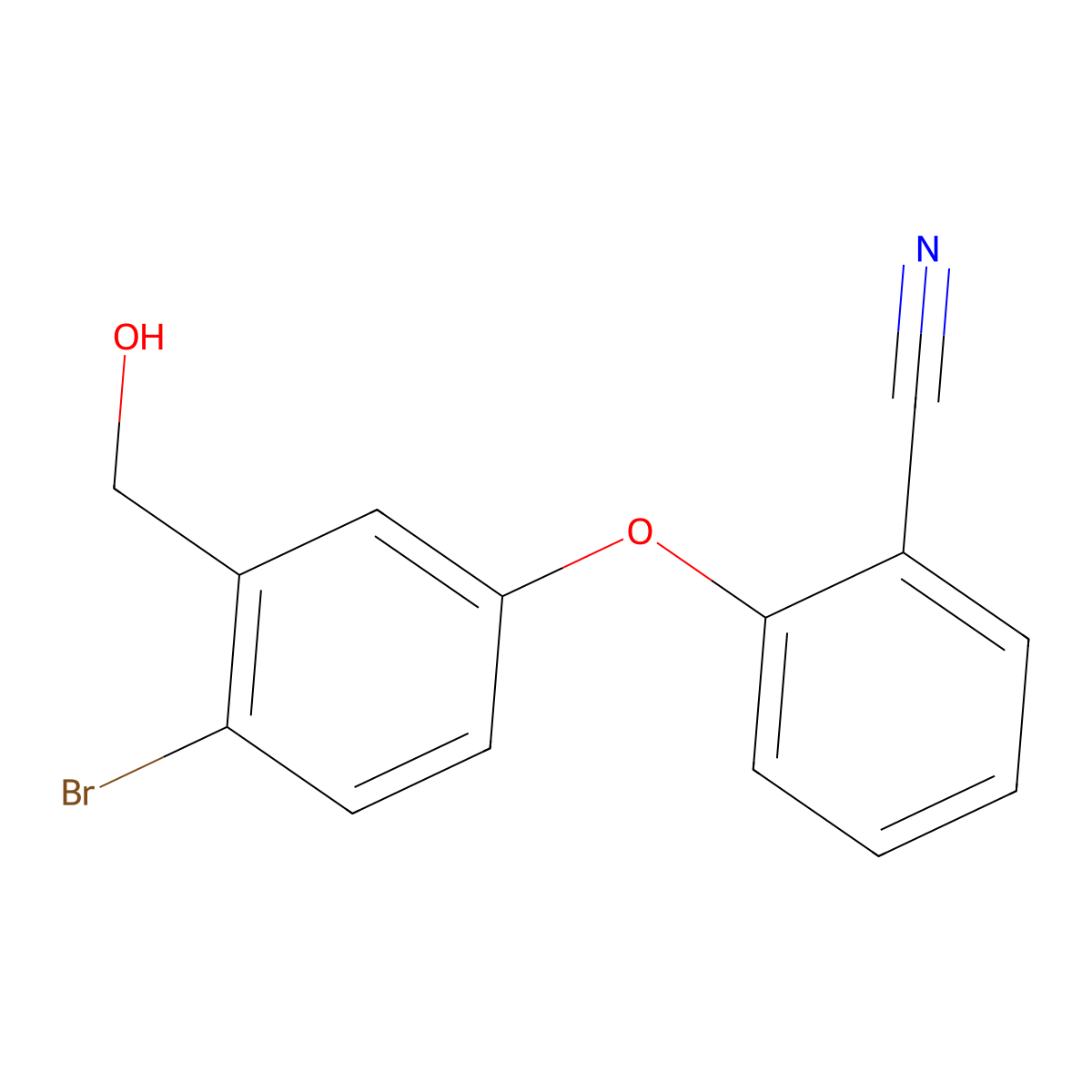 2-(4-Bromo-3-(hydroxymethyl)phenoxy)benzonitrile molecular structure, CAS 906673-58-3