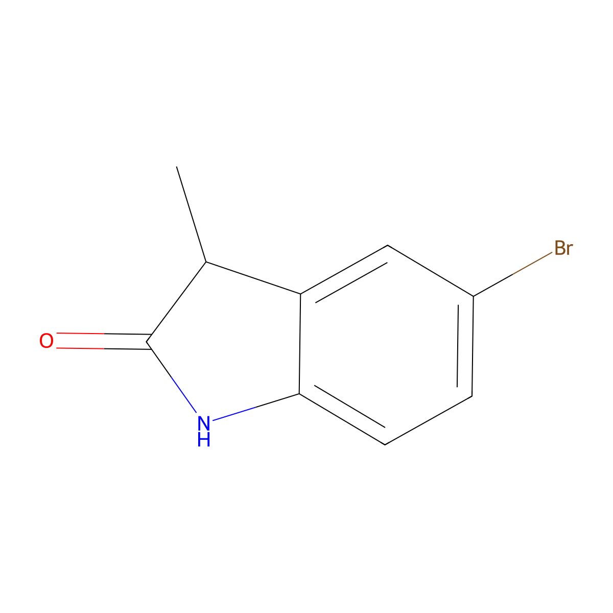 5-bromo-3-methyl-2,3-dihydro-1H-indol-2-one molecular structure, CAS 90725-49-8