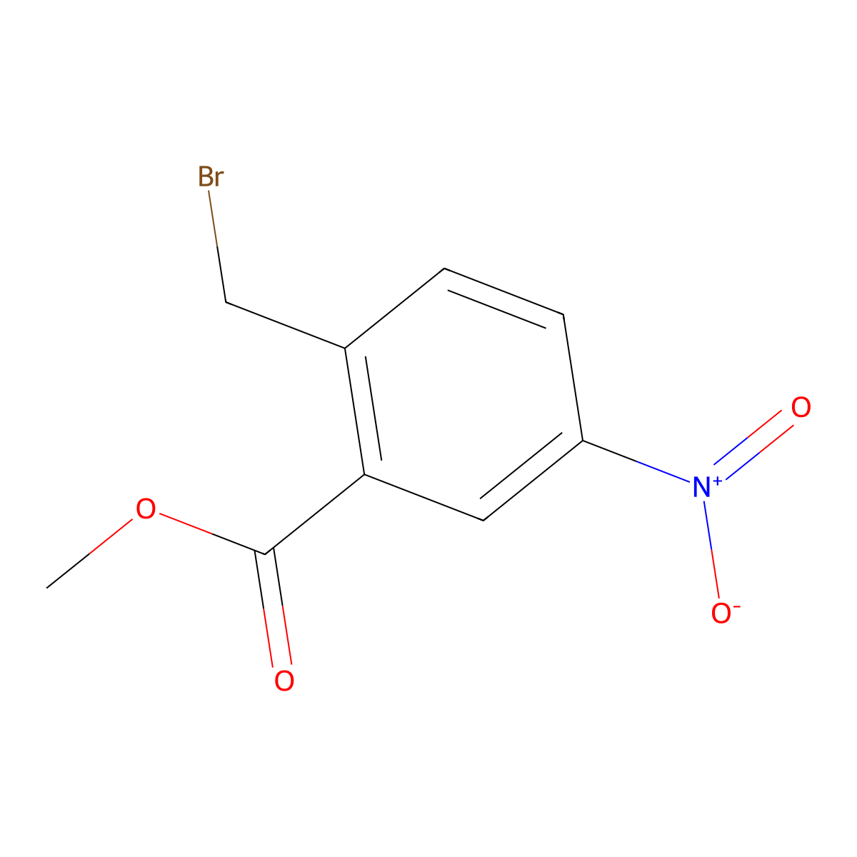 Methyl 2-(bromomethyl)-5-nitrobenzoate molecular structure, CAS 90725-68-1