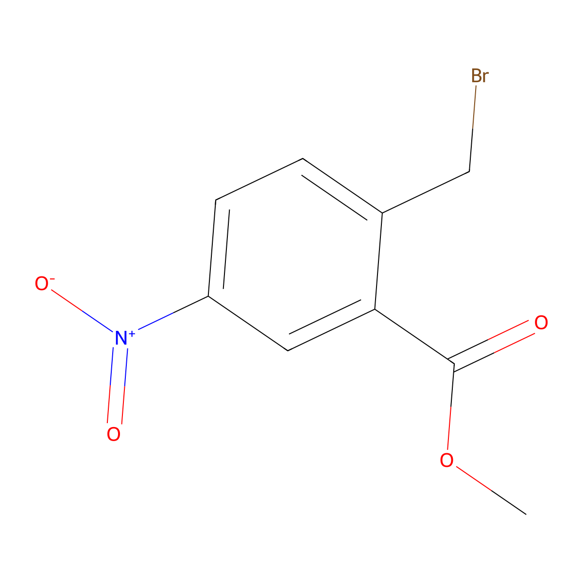 Methyl 2-(bromomethyl)-5-nitrobenzoate molecular structure, CAS 90725-68-1