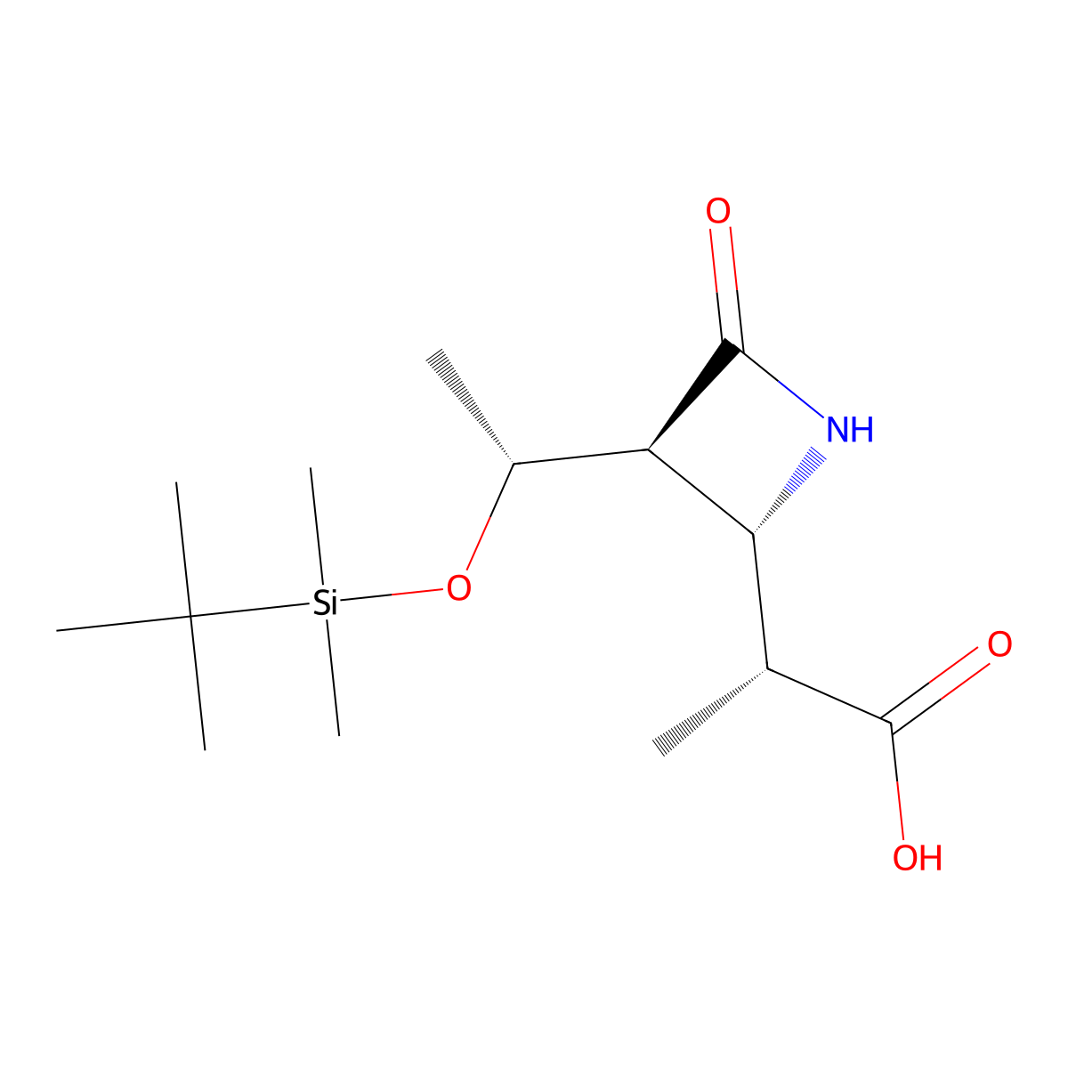 (R)-2-[(3S,4S)-3-[(R)-1-(tert-Butyldimethylsilyloxy)ethyl]-2-oxoazetidin-4-yl]propionic acid molecular structure, CAS 90776-58-2