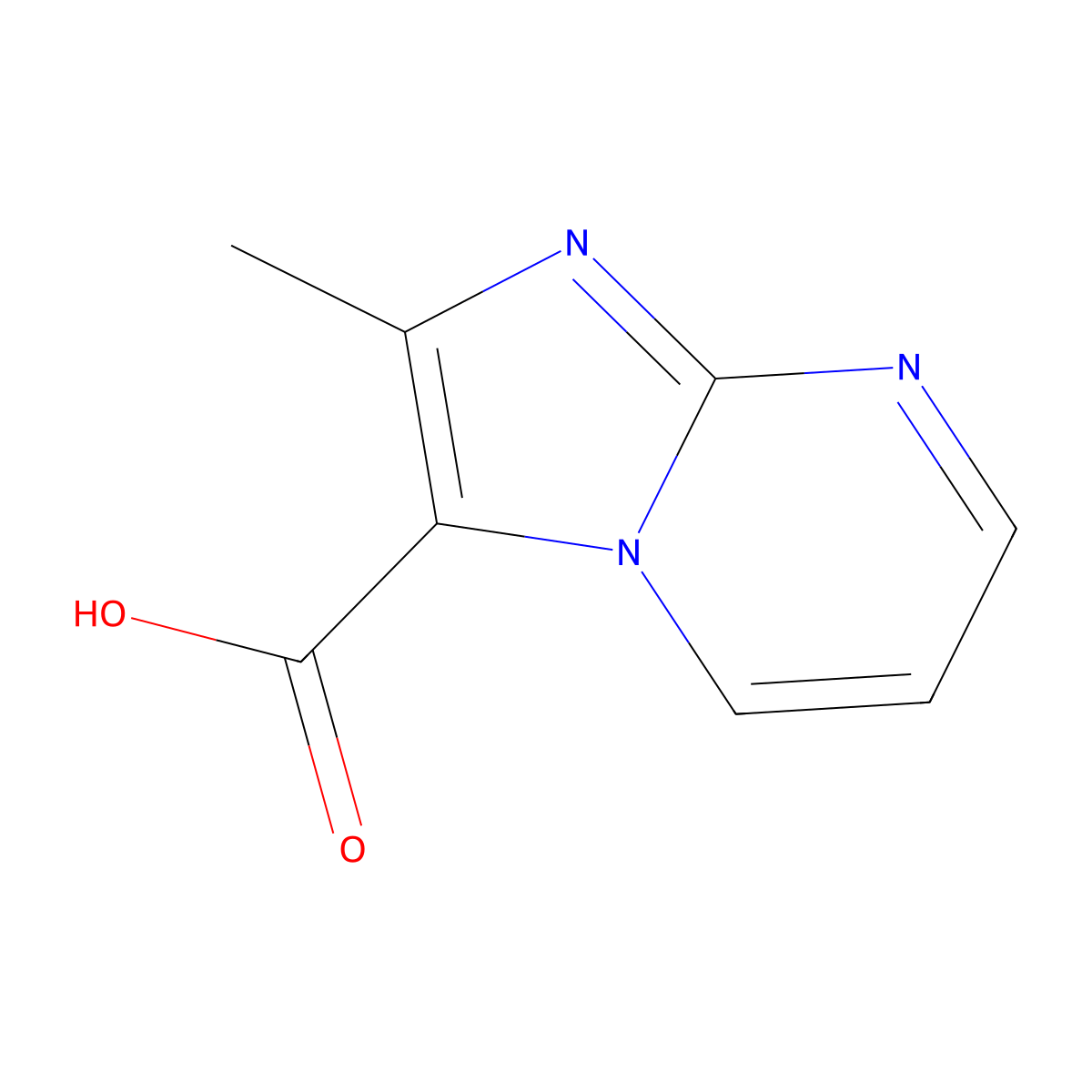 2-Methylimidazo[1,2-a]pyrimidine-3-carboxylic acid molecular structure, CAS 90830-11-8