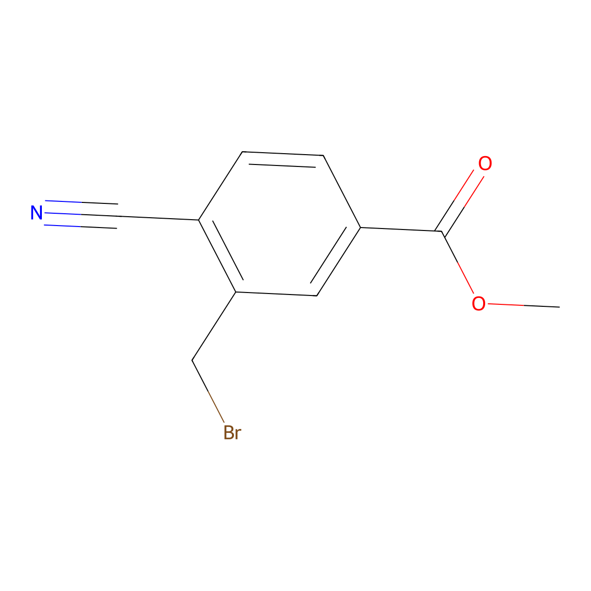 Methyl 3-(bromomethyl)-4-cyanobenzoate molecular structure, CAS 908562-25-4