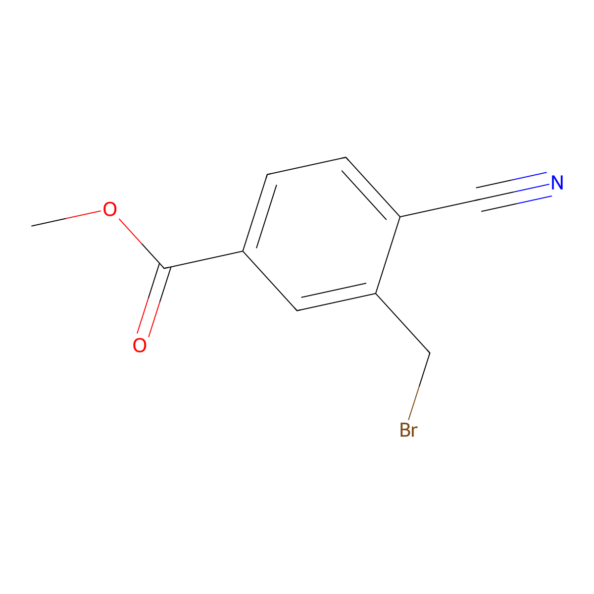Methyl 3-(bromomethyl)-4-cyanobenzoate molecular structure, CAS 908562-25-4