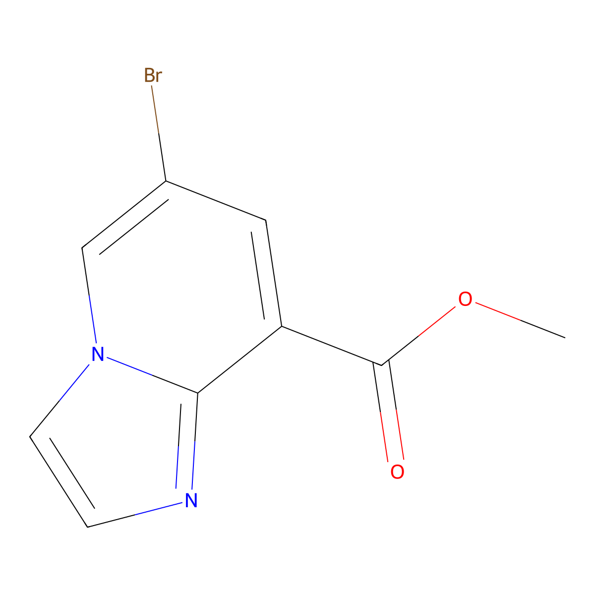 Methyl 6-bromoimidazo[1,2-a]pyridine-8-carboxylate molecular structure, CAS 908581-18-0