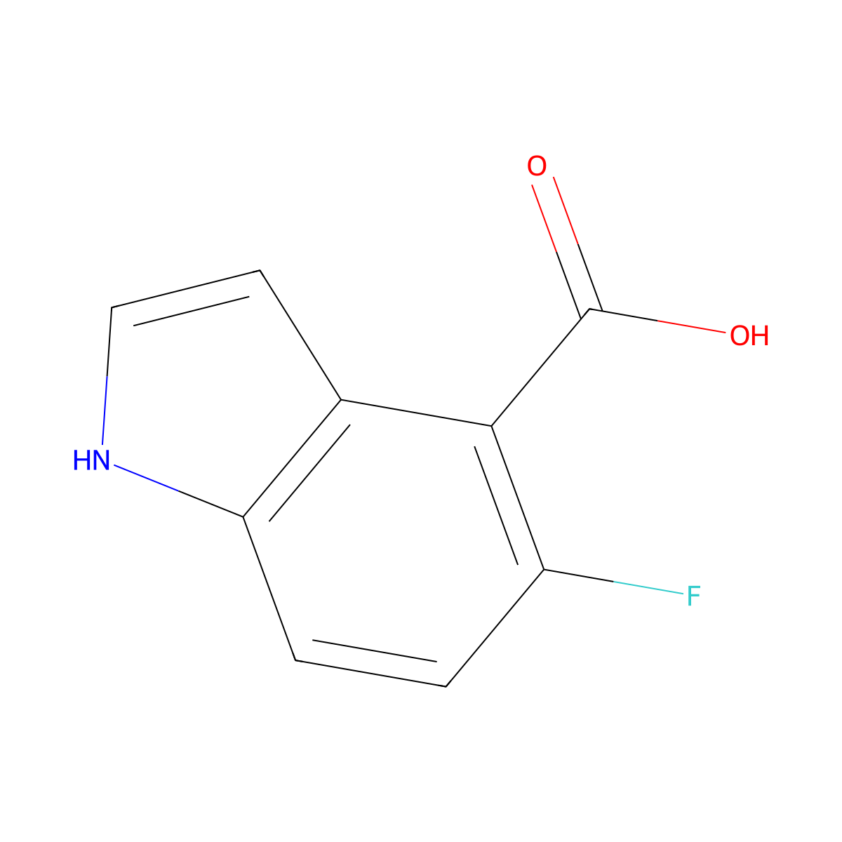5-fluoro-1H-indole-4-carboxylic Acid molecular structure, CAS 908600-70-4