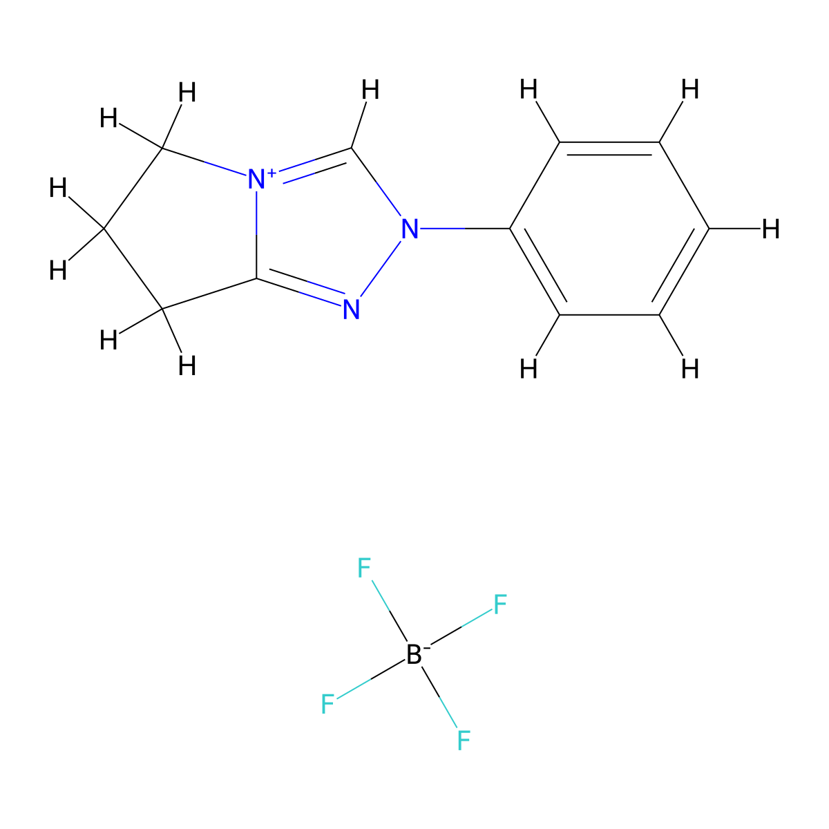 2-Phenyl-6,7-dihydro-5H-pyrrolo[2,1-c][1,2,4]triazol-2-ium tetrafluoroborate molecular structure, CAS 909122-64-1