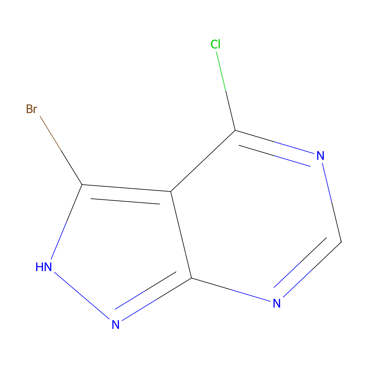 3-Bromo-4-chloro-1H-pyrazolo[3,4-d]pyrimidine molecular structure, CAS 90914-41-3